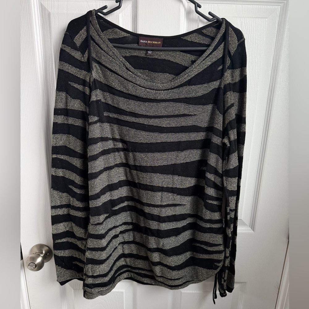 Dana Buchman Metallic Striped Top